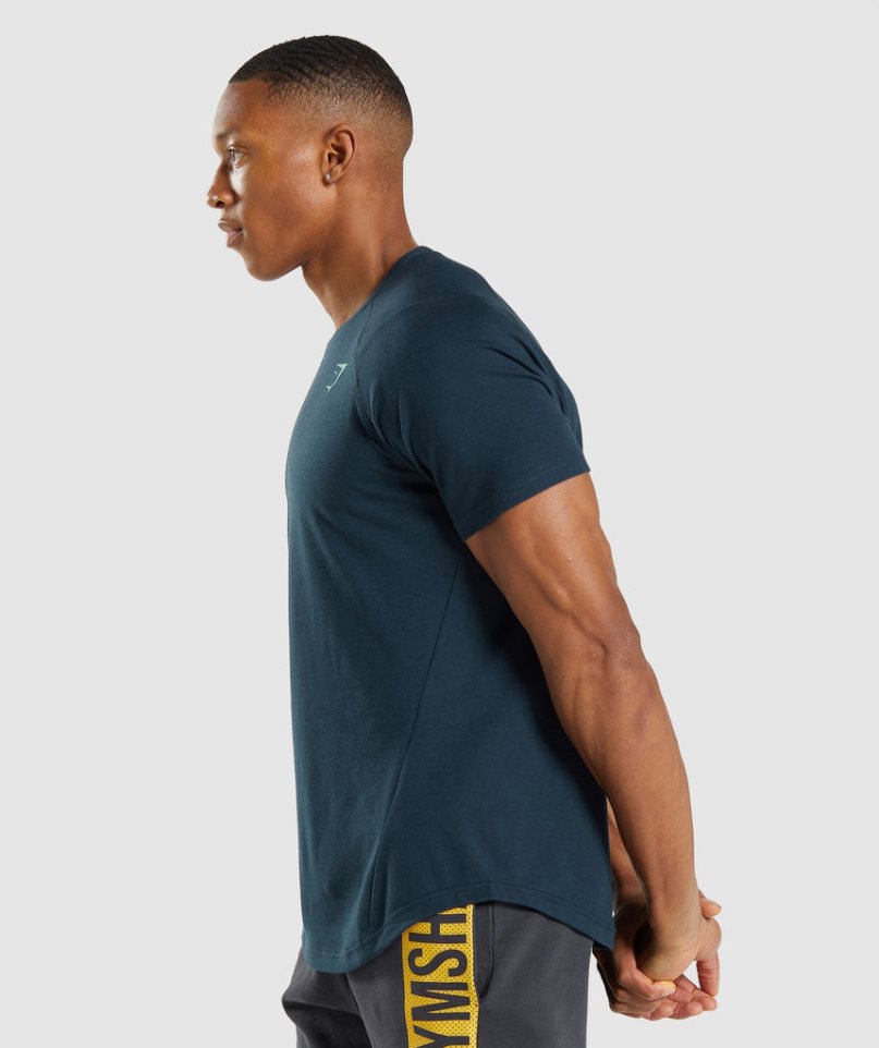 Men's Gymshark Bold T-Shirts Navy | NZ 0QHXFG